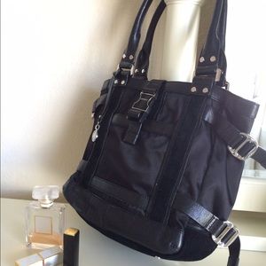Black leather & suede shoulder bag like new